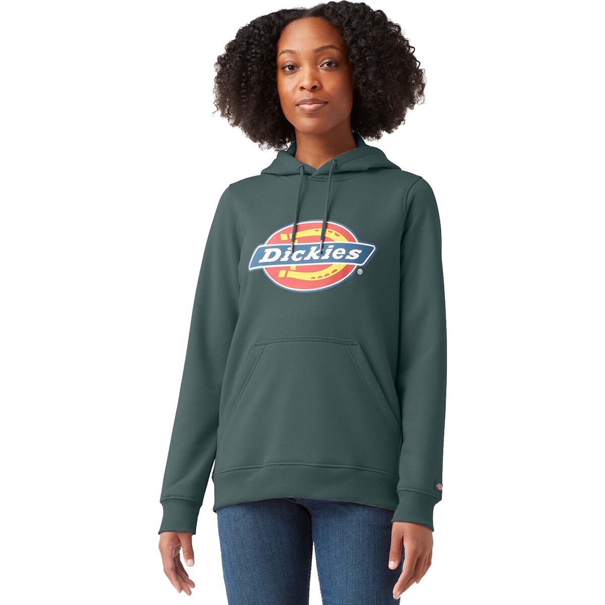 Dickies Women's Heavyweight Logo Fleece Pullover in Lincoln Green - Size: Medium