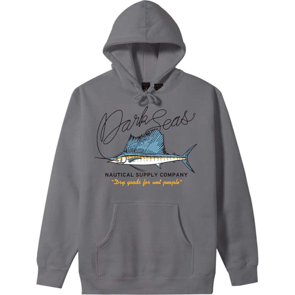 Dark Seas Men's Thin Line Fleece Hoodie in Ivory - Size: XL