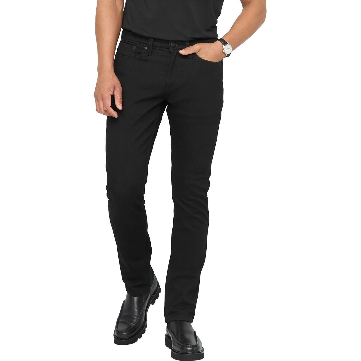 DU/ER Men's Tech Fleece Denim Relaxed Taper Pant in Black - Size: 38x32