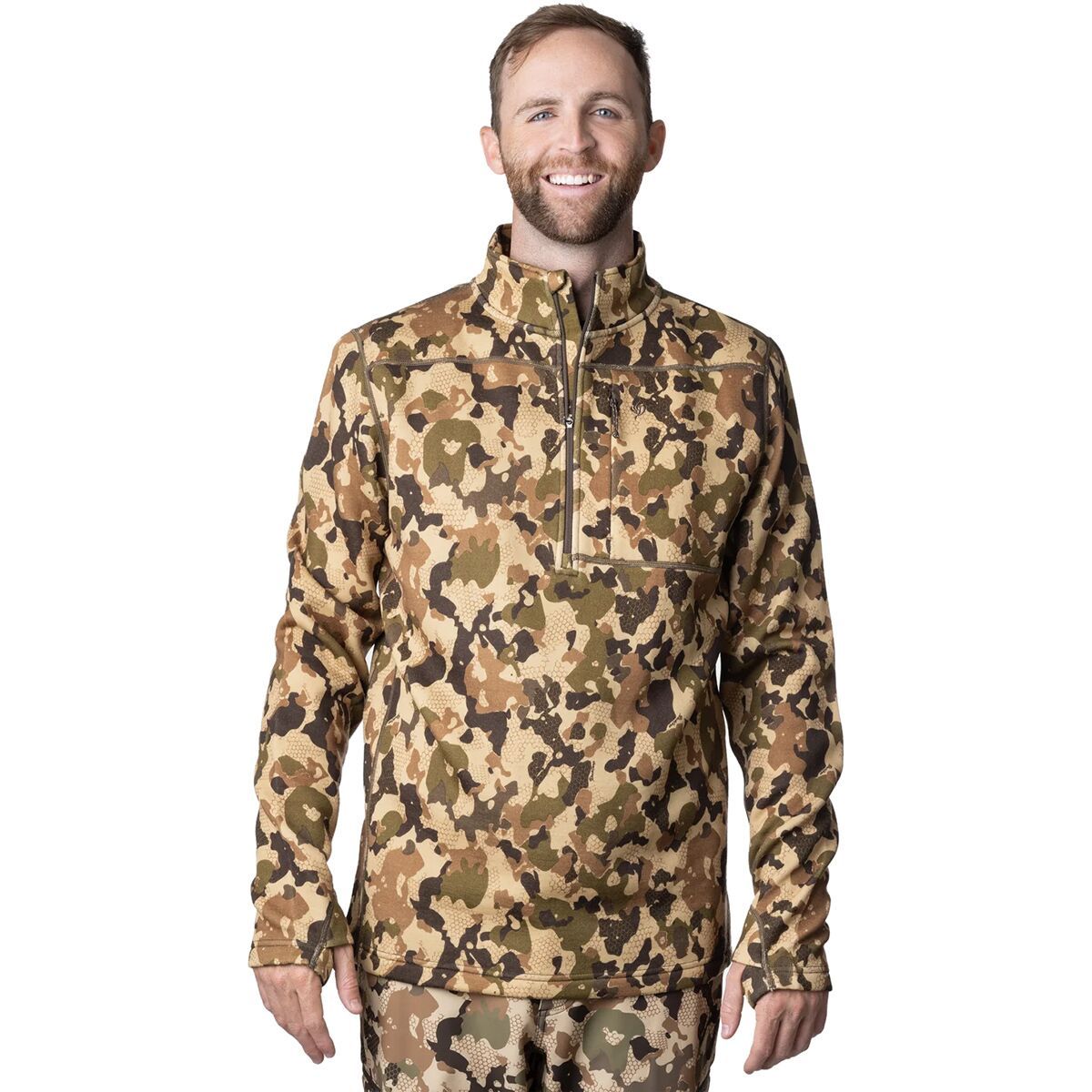 Duck Camp Men's Barnburner 1/4-Zip Top in Wetland - Size: XL