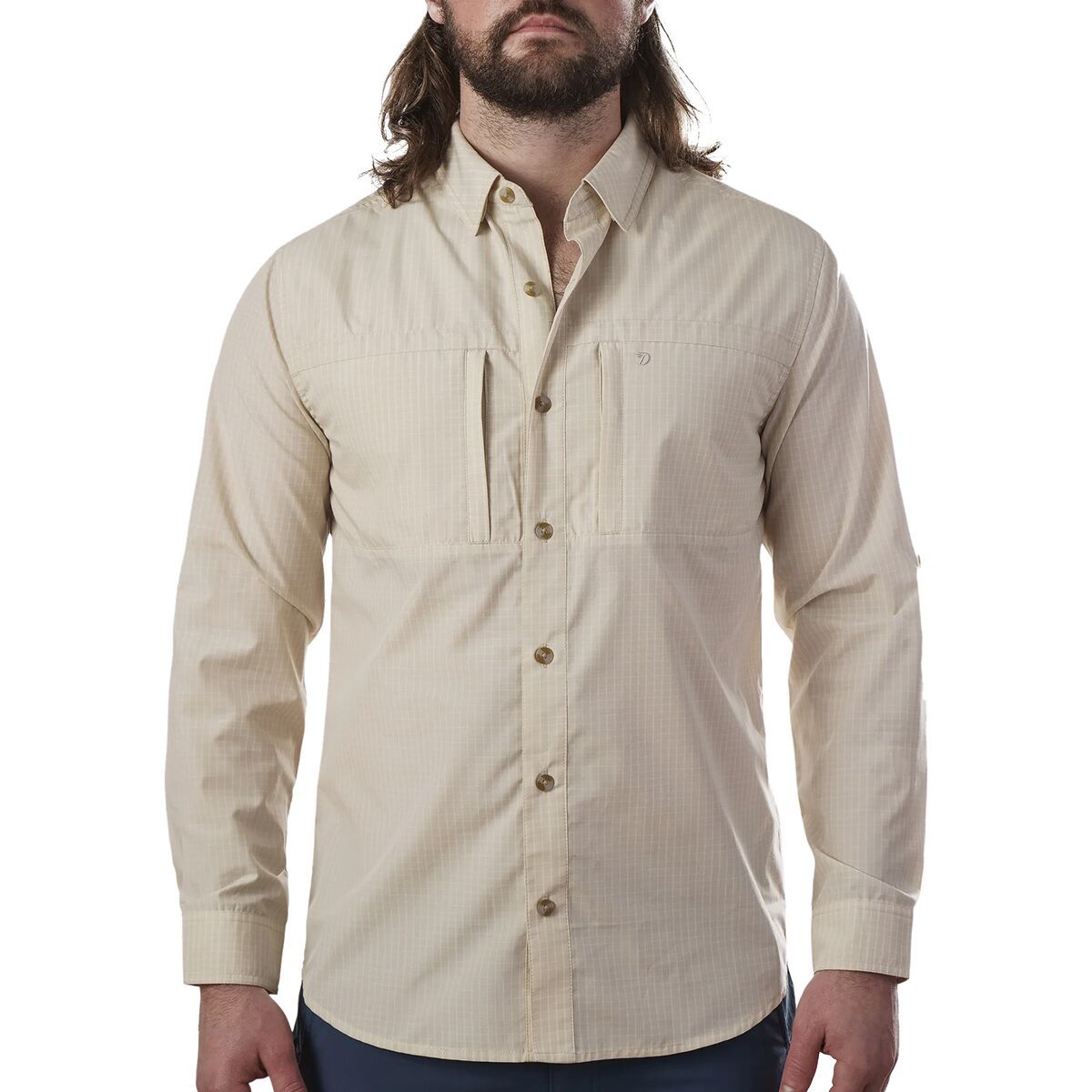 Duck Camp Men's Helm Long-Sleeve Shirt in Silver King - Size: Small