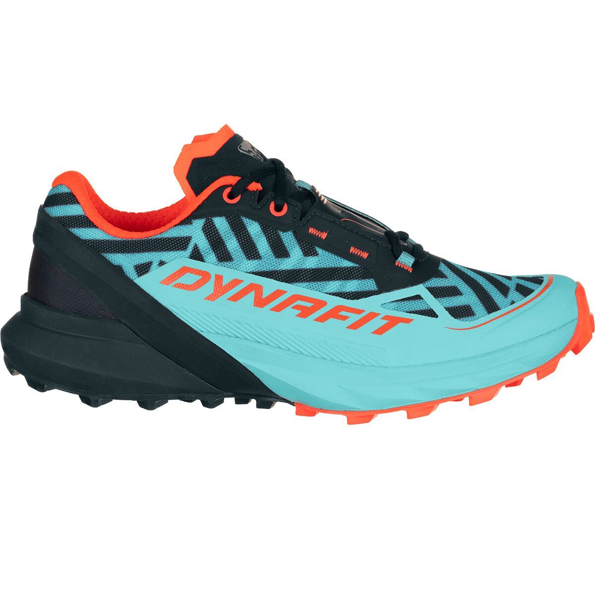 Dynafit Women's Ultra 50 Graphic Trail Running Shoe in Blueberry / Fluo Coral - Size: