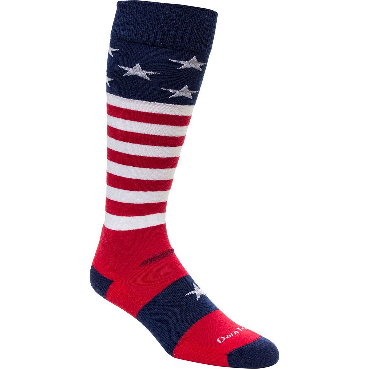 Darn Tough Men's Captain Stripe OTC Cushion Sock in Stars And Stripes - Size: Small