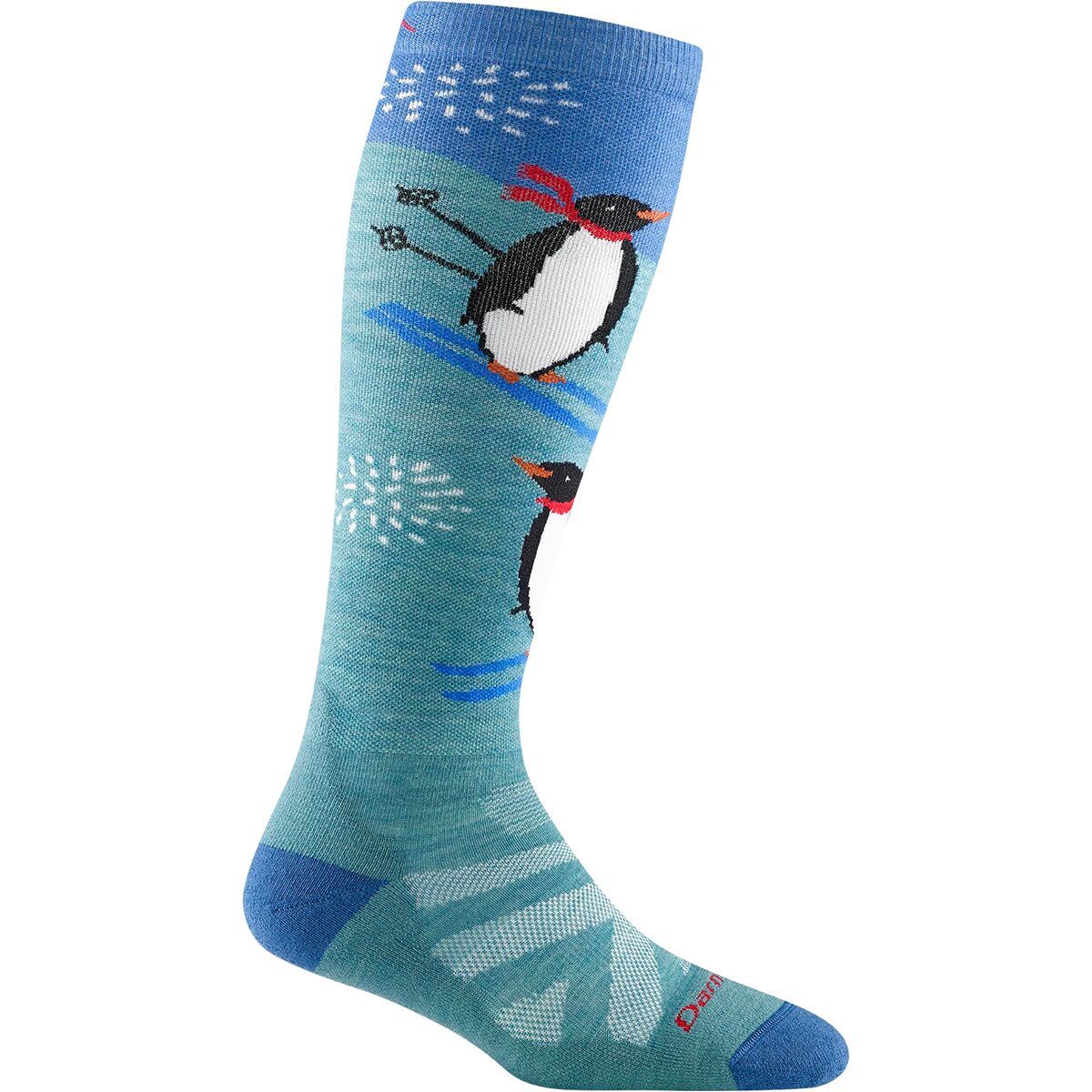 Darn Tough Women's Penguin Peak OTC Midweight Cushion Sock in Aqua - Size: Large