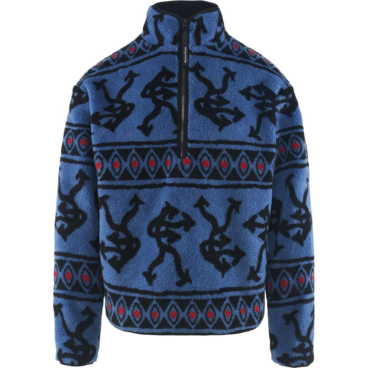 District Vision Men's Half-Zip Pile Fleece Jacket in Blue Arrow - Size: Large
