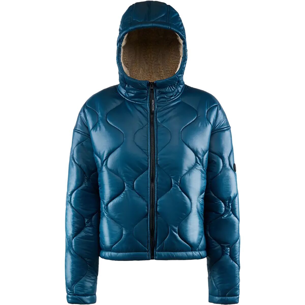 District Vision Women's Cropped Quilted Fleece Jacket in Dusk - Size: Large
