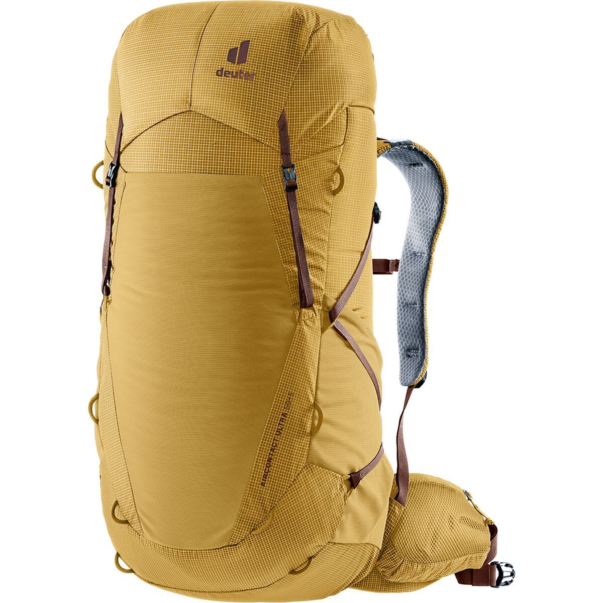 Deuter Men's Aircontact Ultra 50+5L Backpack in Savanna / Raisin