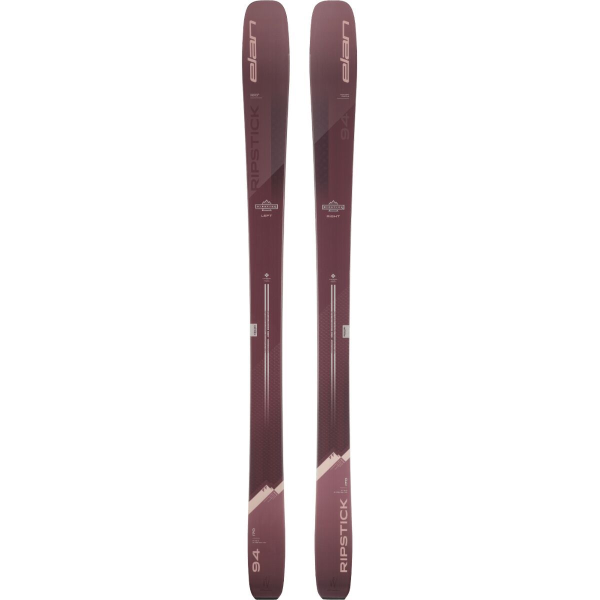 Elan Women's Ripstick 94 Ski - 2023 in Maroon / Rose - Size: 154cm