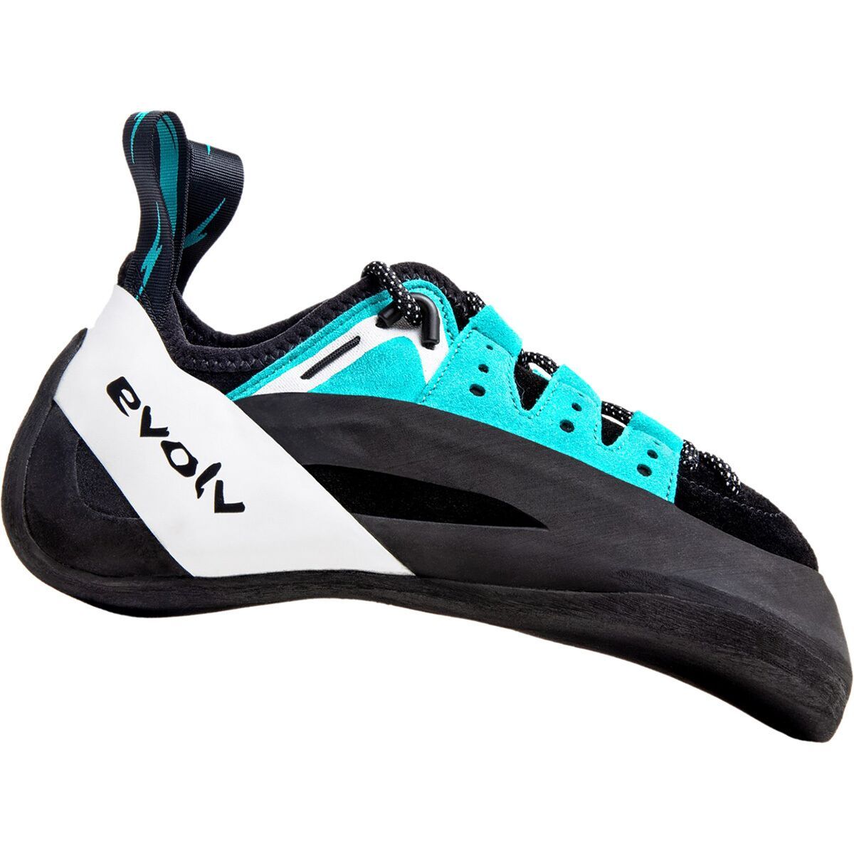 Evolv Geshido Lace Climbing Shoe in Black / Teal / White - Size: 6