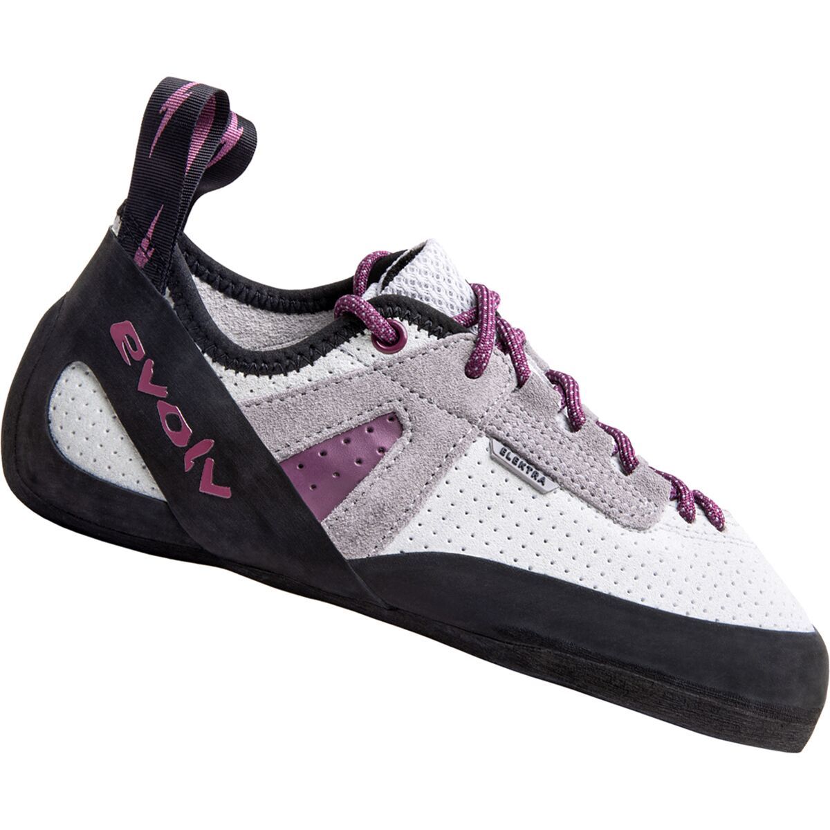 Evolv Elektra Lace Climbing Shoe in Silk White / Grape - Size: 6.5