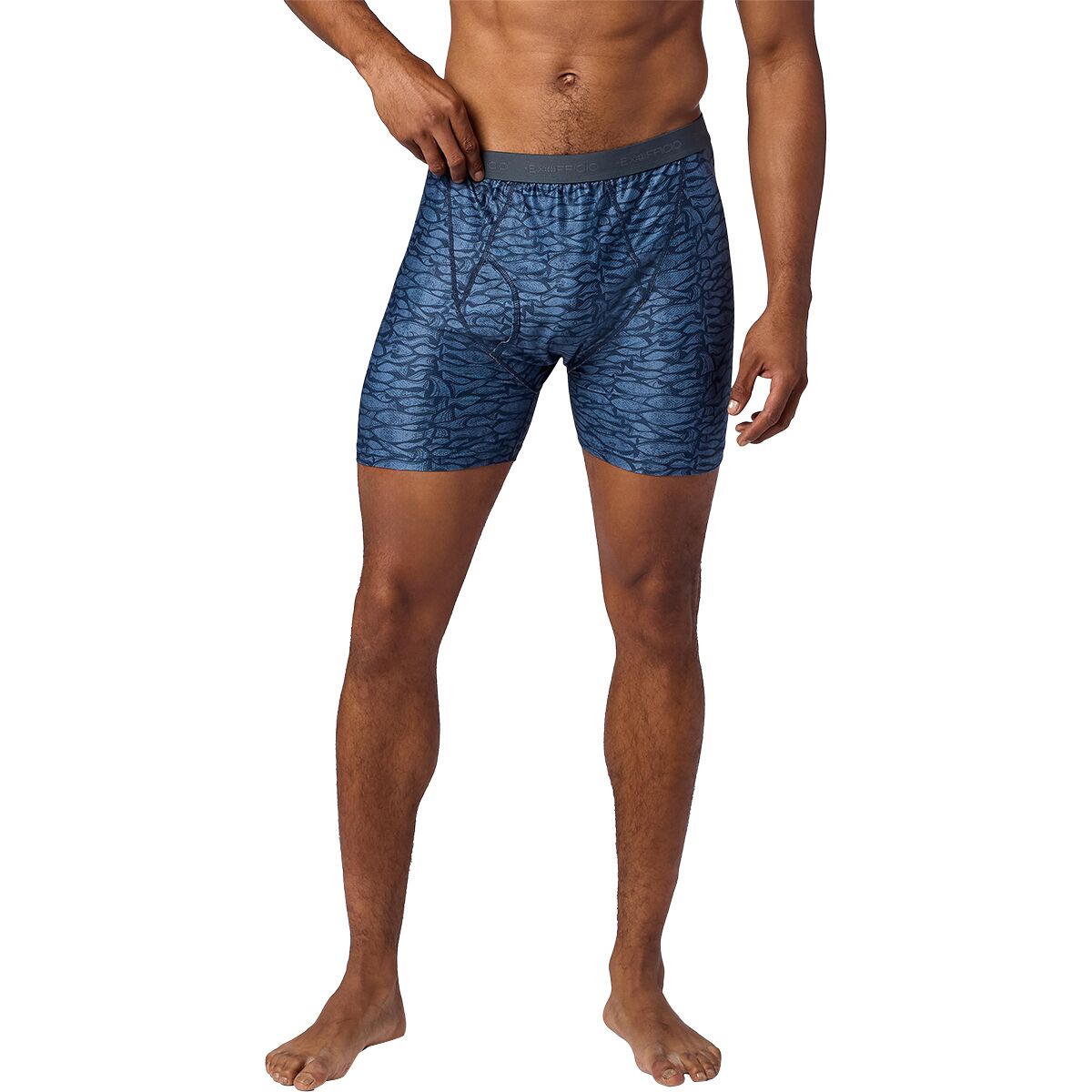 ExOfficio ExOfficio Men's Give-N-Go 2.0 Boxer Brief in Thunderhead Fish Woodcut - Size: Large - $22.72 at Steep and Cheap