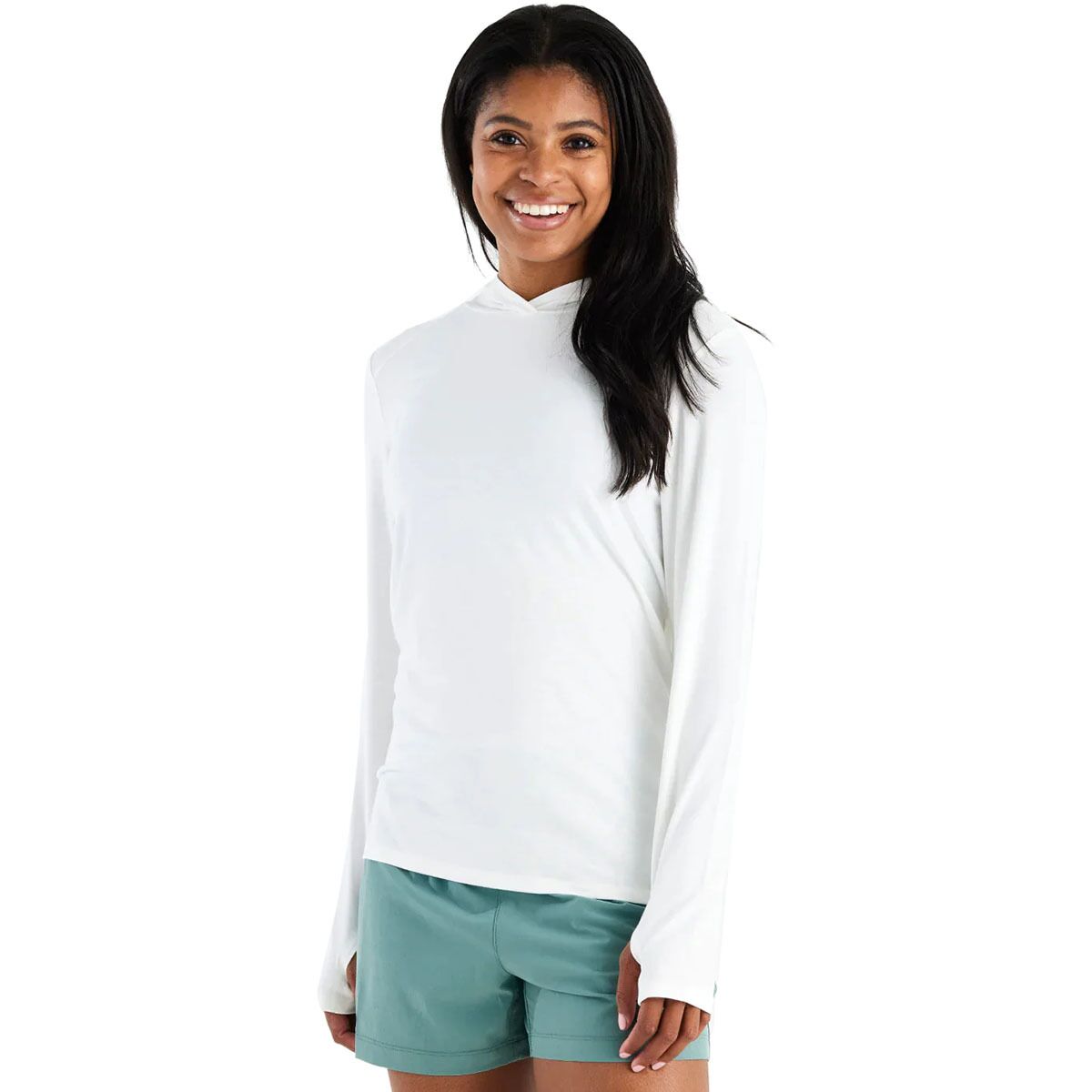 Free Fly Free Fly Women's Shade II Hoodie in Bright White - Size: XL - $58.50 at Steep and Cheap