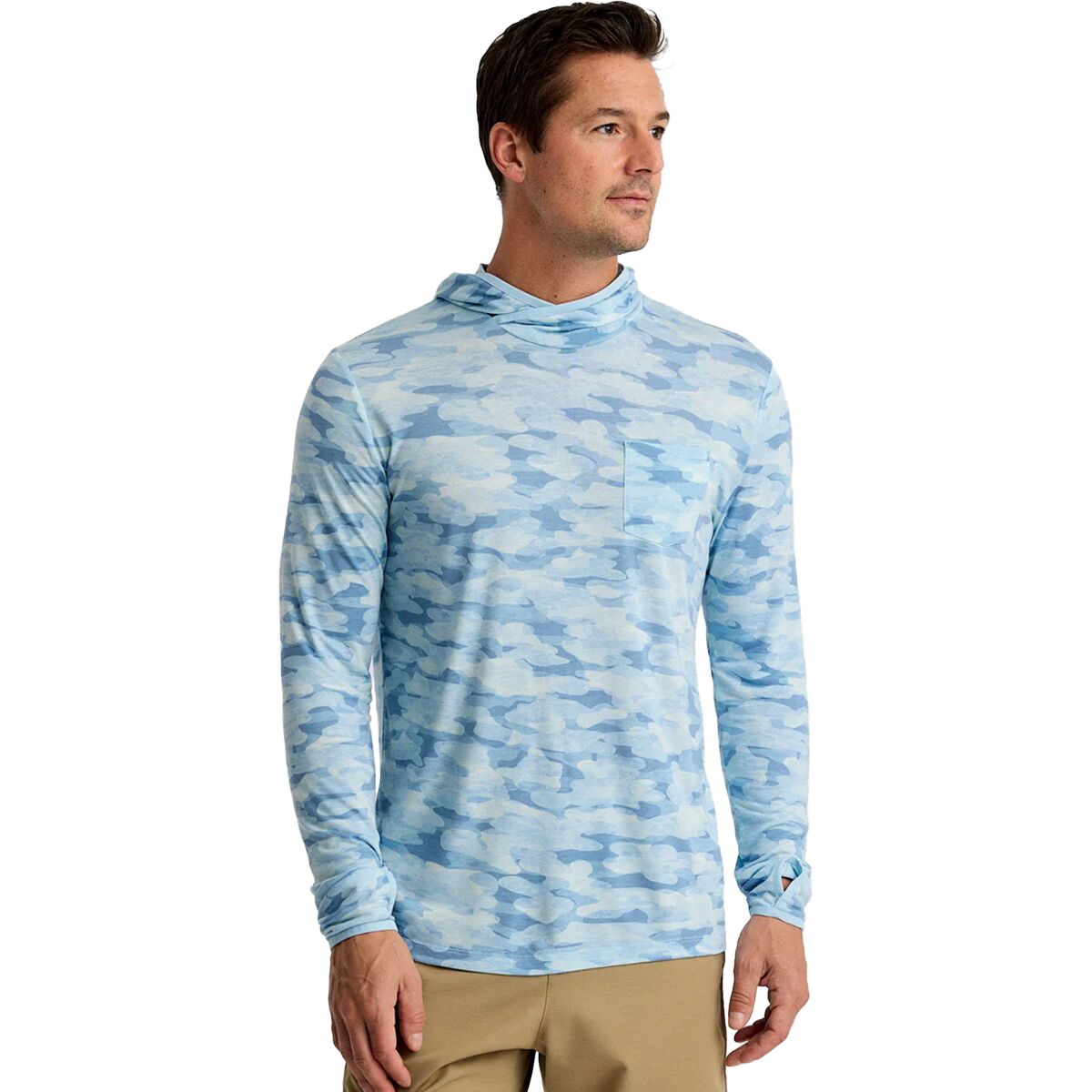 Free Fly Free Fly Men's Lightweight Hoodie in Seasmoke Camo - Size: XL - $55.46 at Steep and Cheap