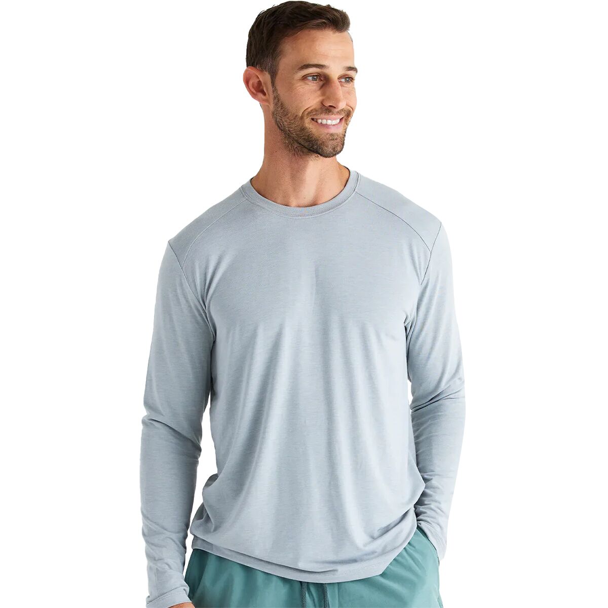 Free Fly Men's Shade Long-Sleeve Top in Heather Aspen Grey - Size: Medium