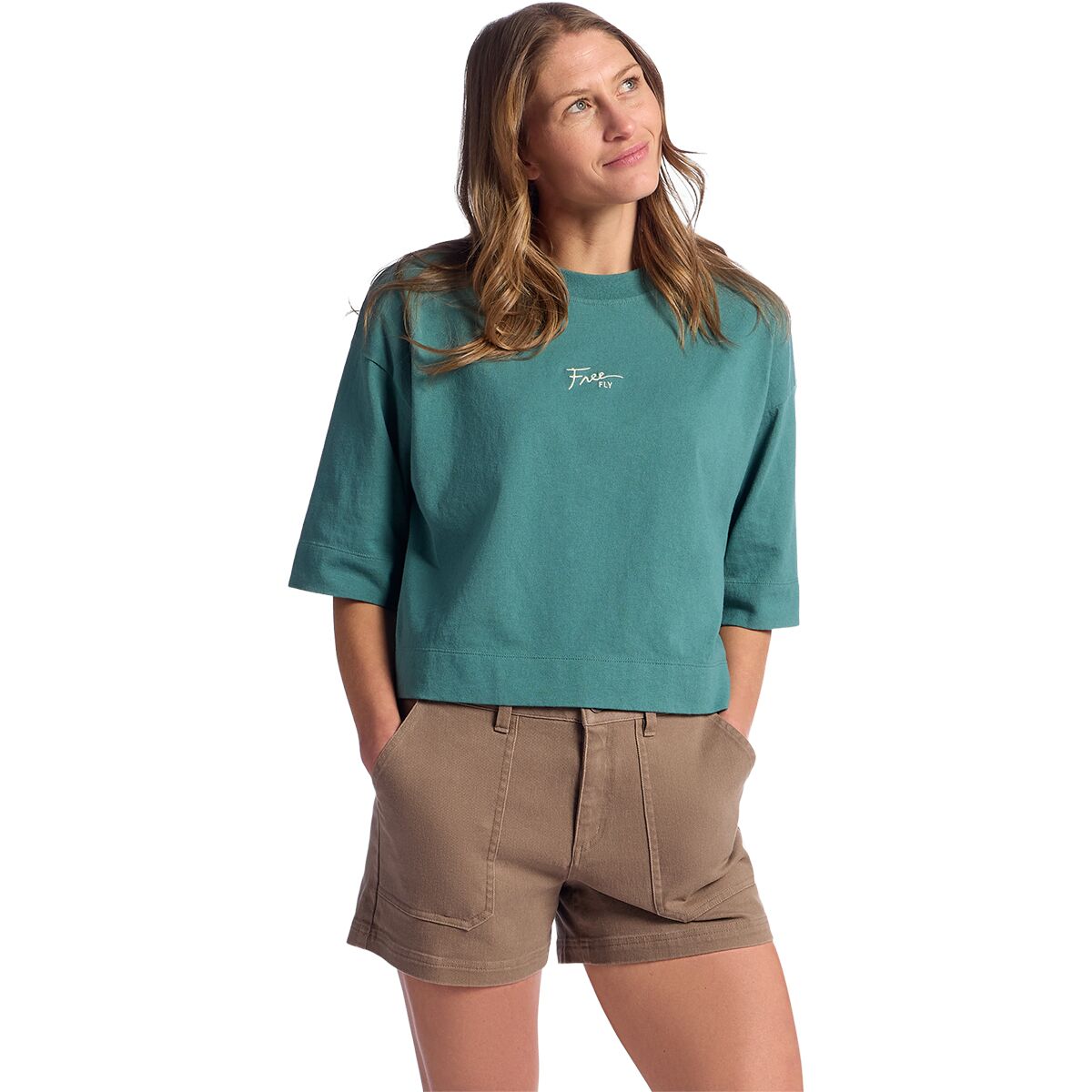 Free Fly Free Fly Women's Script T-Shirt in Sea Pine - Size: XS - $30.00 at Steep and Cheap