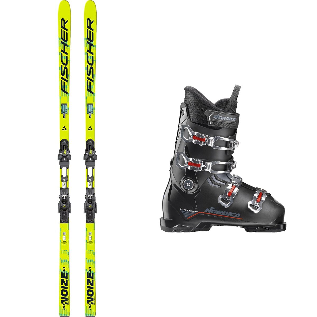 Fischer RC Pulse Ski + RS9 Binding + Cruise Boot - 2027 in Black / Yellow / Red - Size: 160cm/25.5