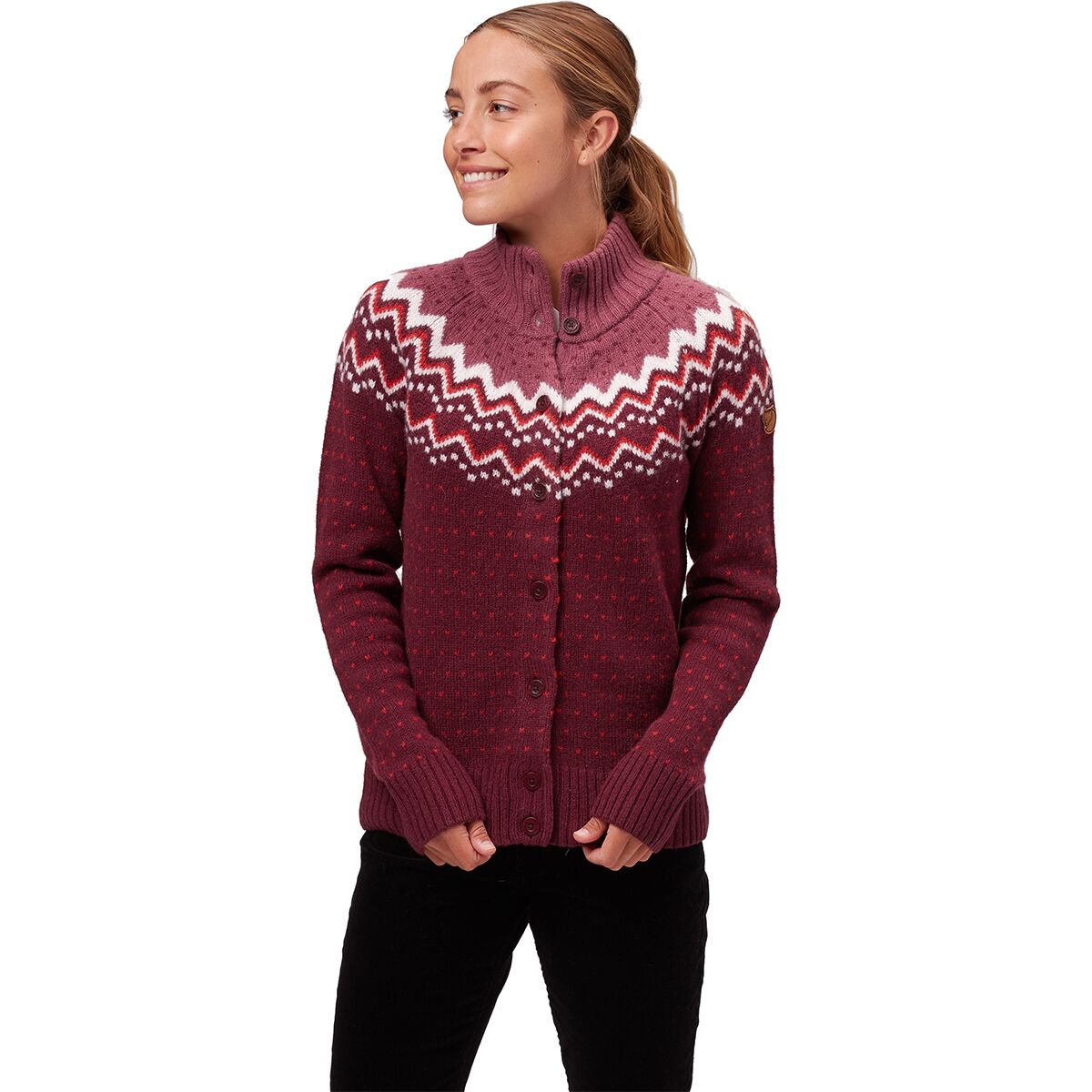 Fjallraven Fjallraven Women's Ovik Knit Cardigan in Dark Garnet - Size: Small - $116.97 at Steep and Cheap