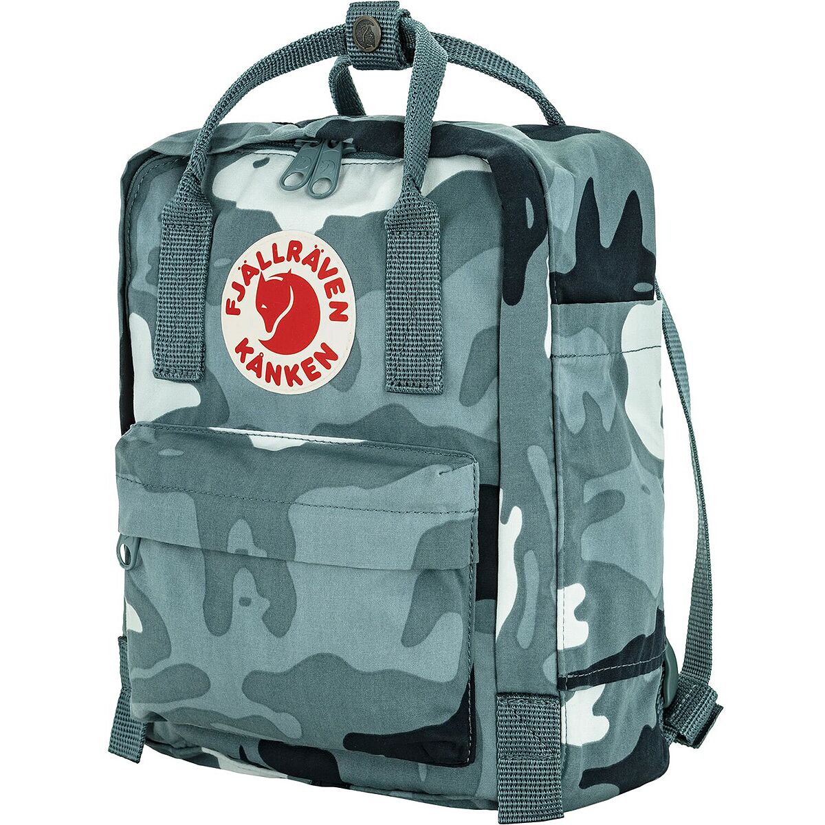 Fjallraven Kanken Graphics Mini Backpack in Nimbus Blue / Hidden Animals