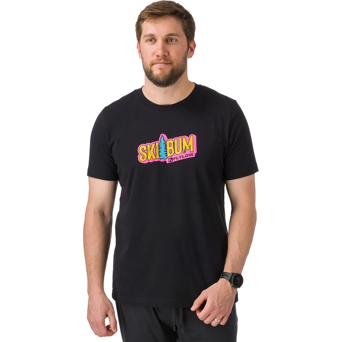 Flylow Men's Ski Bum T-Shirt in Evergreen Heather - Size: Large
