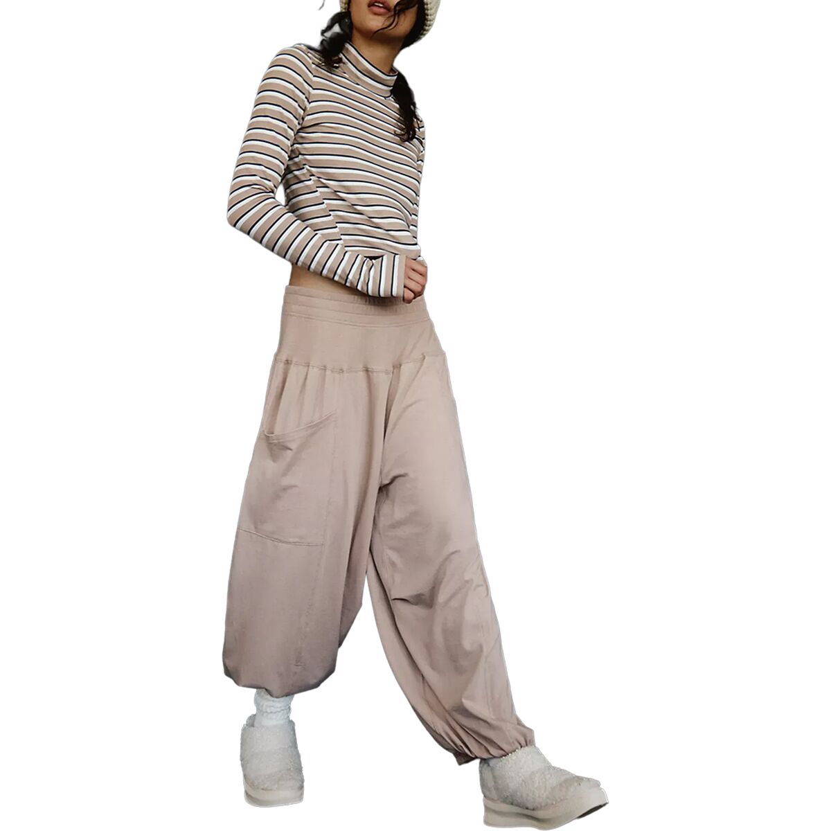 FP Movement Women's Printed Up In The Air Set in Sandy / Navy Stripe - Size: Medium
