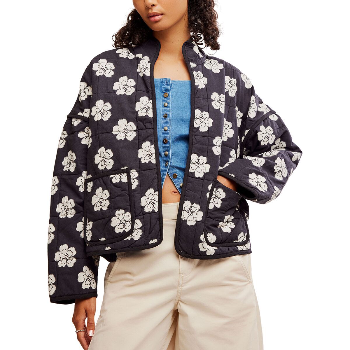 Free People Women's Chloe Jacket in Night Blooms Combo - Size: Large