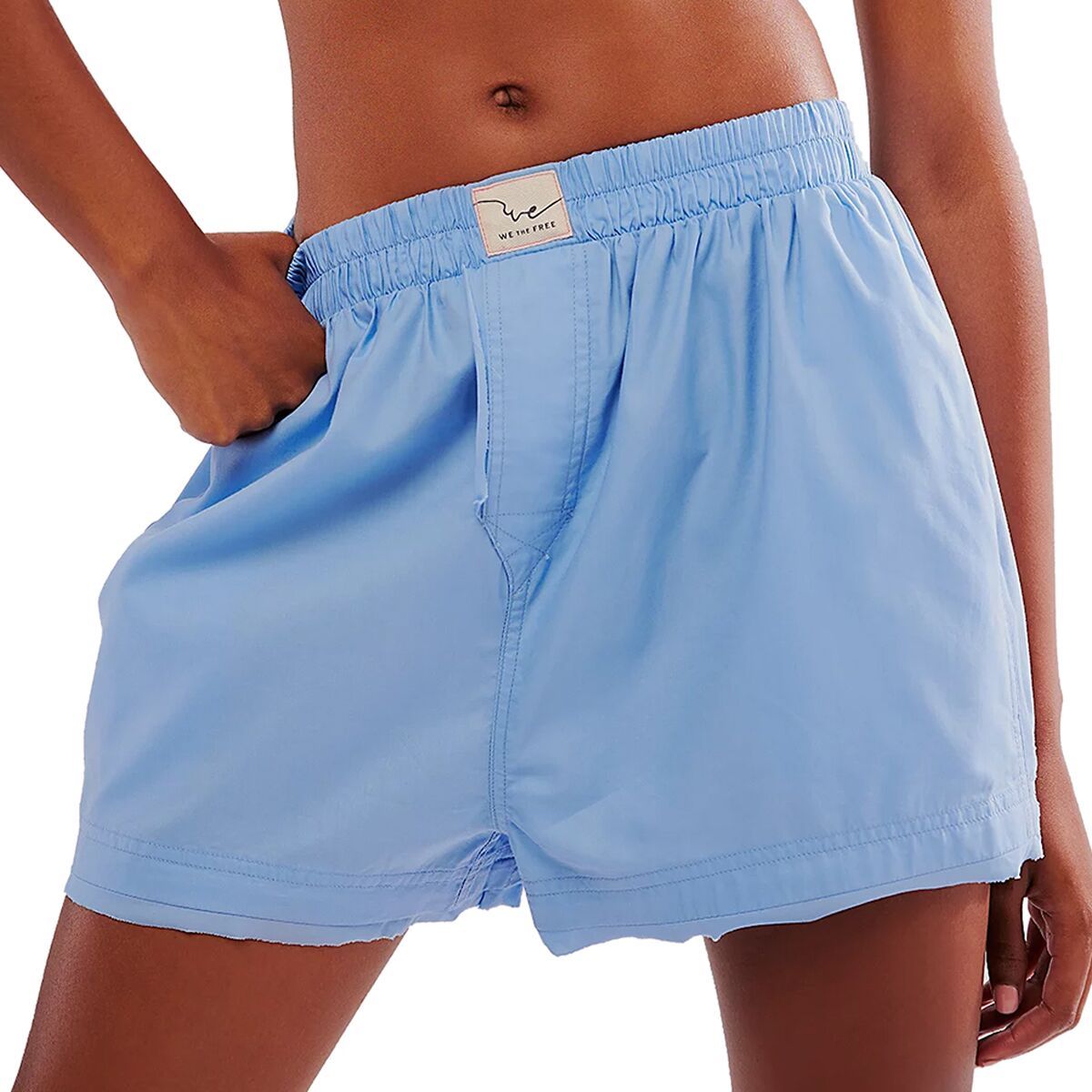 Free People Women's Day To Day Solid Boxer in Placid Blue - Size: Large