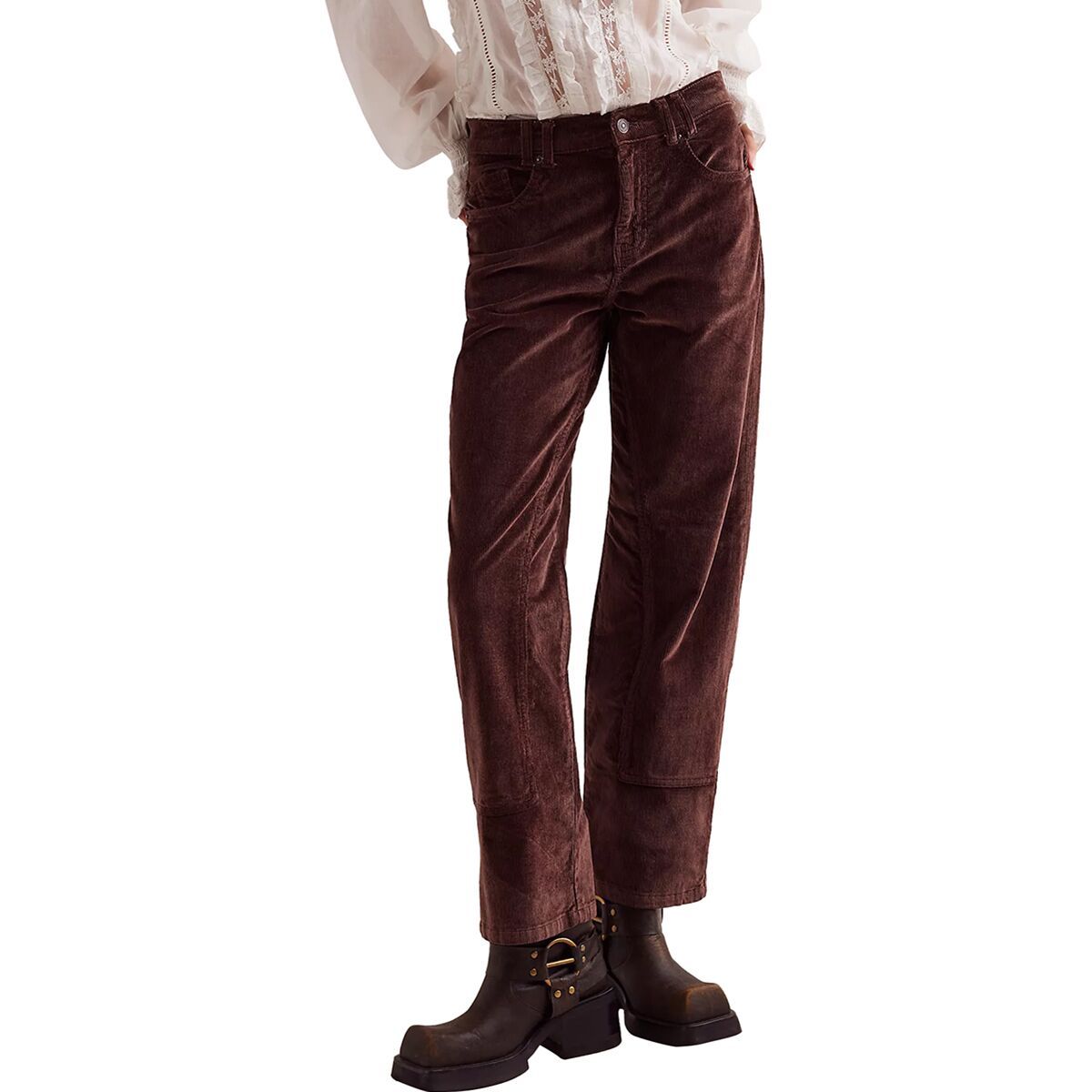 Free People Women's Risk Taker Cord Straight Pant in Chocolate Truffle - Size: 31
