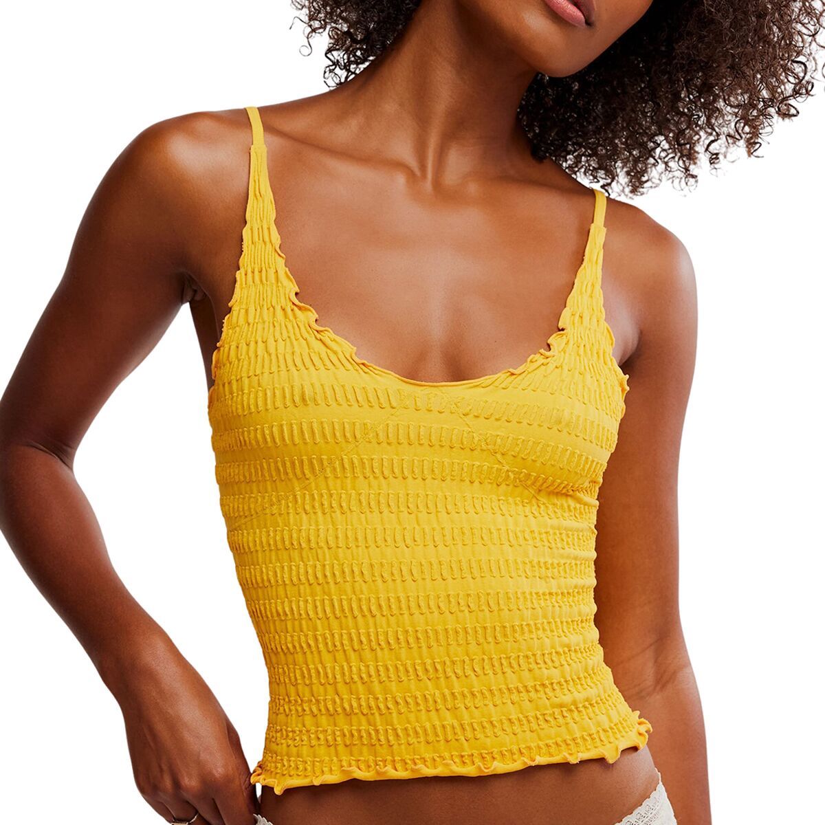 Free People Women's Pucker Up Seamless Tank Top in Citrus Grove - Size: XS