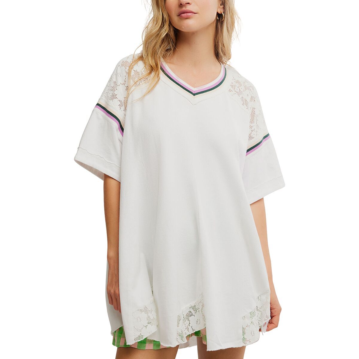 Free People Women's Knockout Top in Ivory Combo - Size: XL
