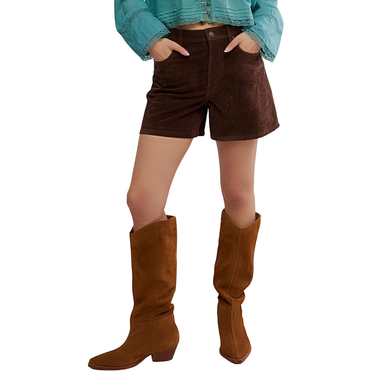 Free People Women's Tippi Vegan Suede Short in Chicory Coffee - Size: 32