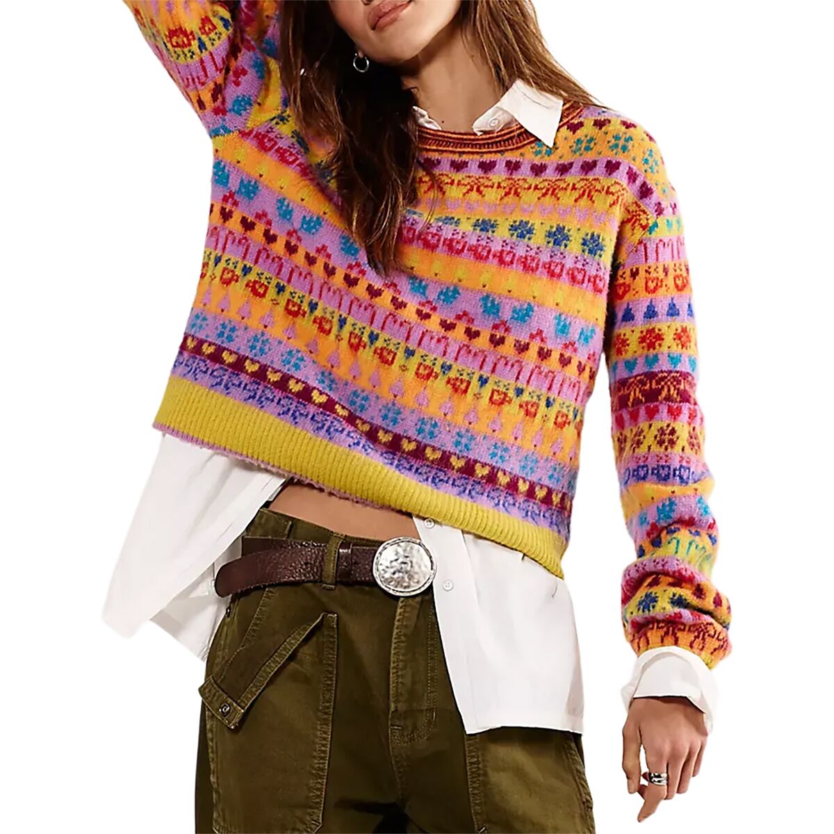 Free People Women's Favorite Things Sweater in Bright Confetti Comb - Size: XS