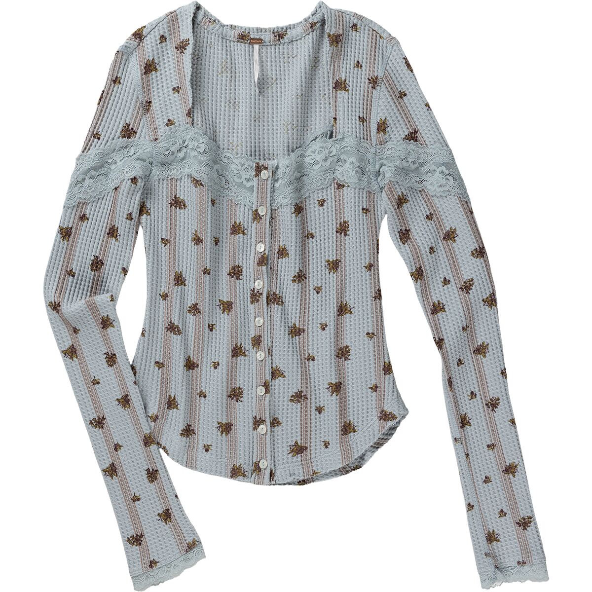 Free People Women's Lets Party Print Cardi in Pearl Blue Combo - Size: XS