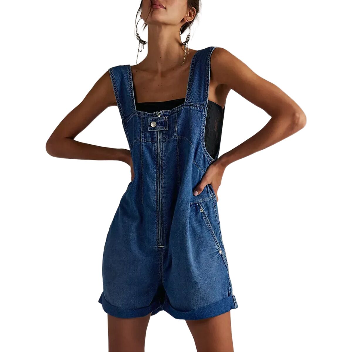 Free People Women's Jude Shortall in Mid Indigo - Size: Large
