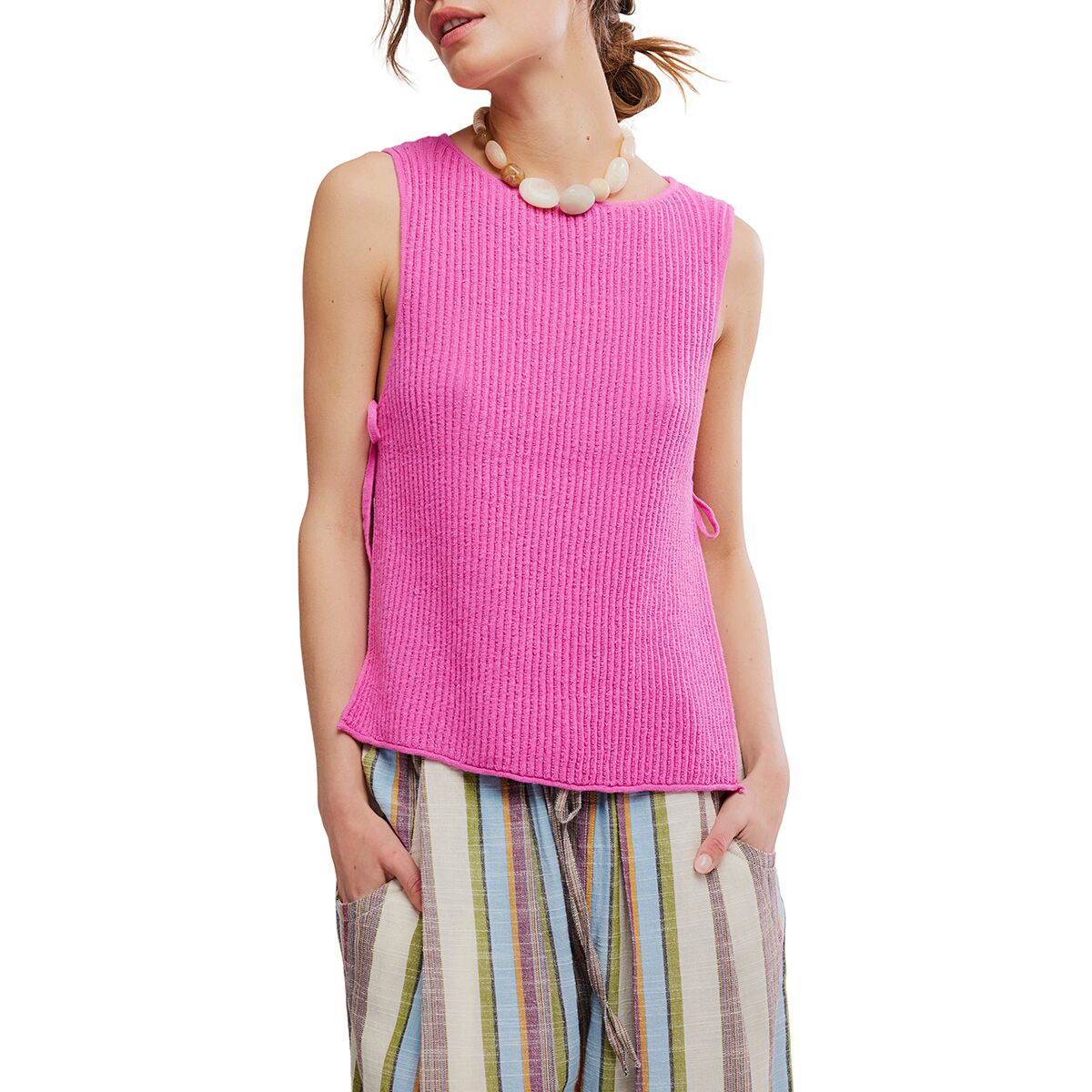 Free People Women's Lizzie Sweater Top in Island Flower - Size: Small
