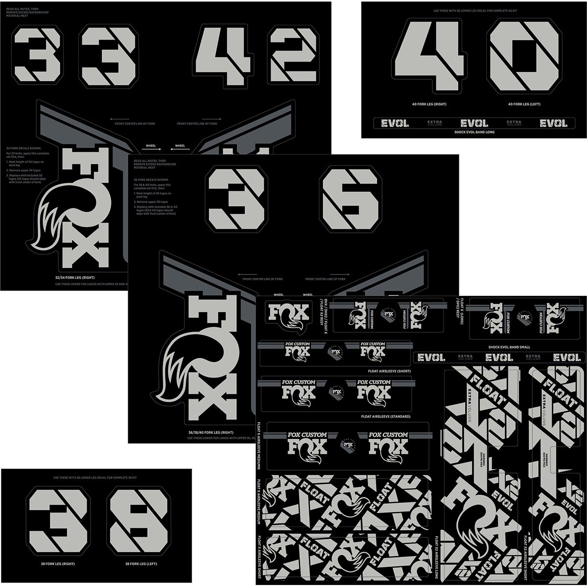 FOX Racing Shox FOX Racing Shox Fork & Shock Decal Kit in Battleship Grey - $29.67 at Steep and Cheap