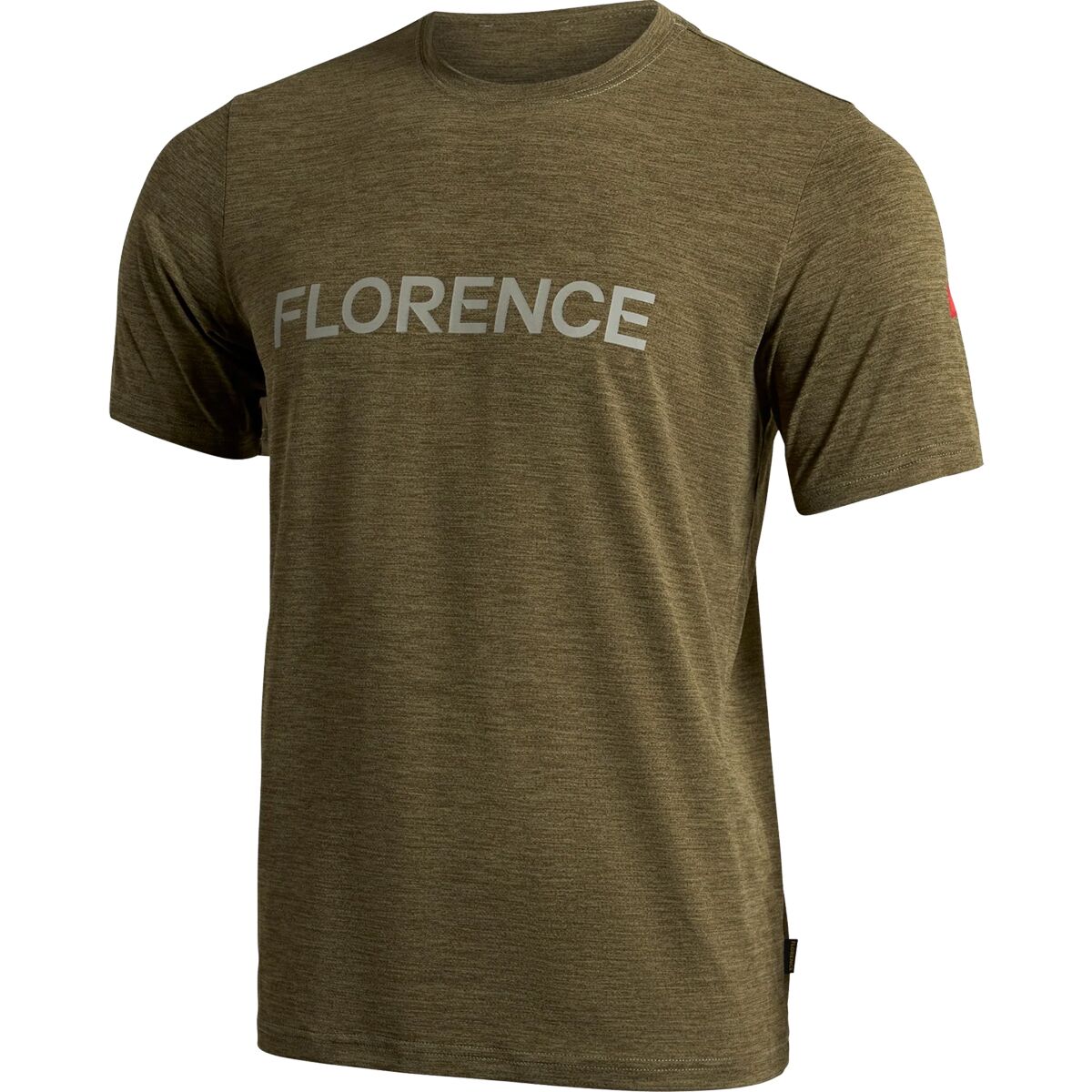 Florence Marine X Men's Airtex Florence Logo Short-Sleeve Shirt in Heather Burnt Olive - Size: Small