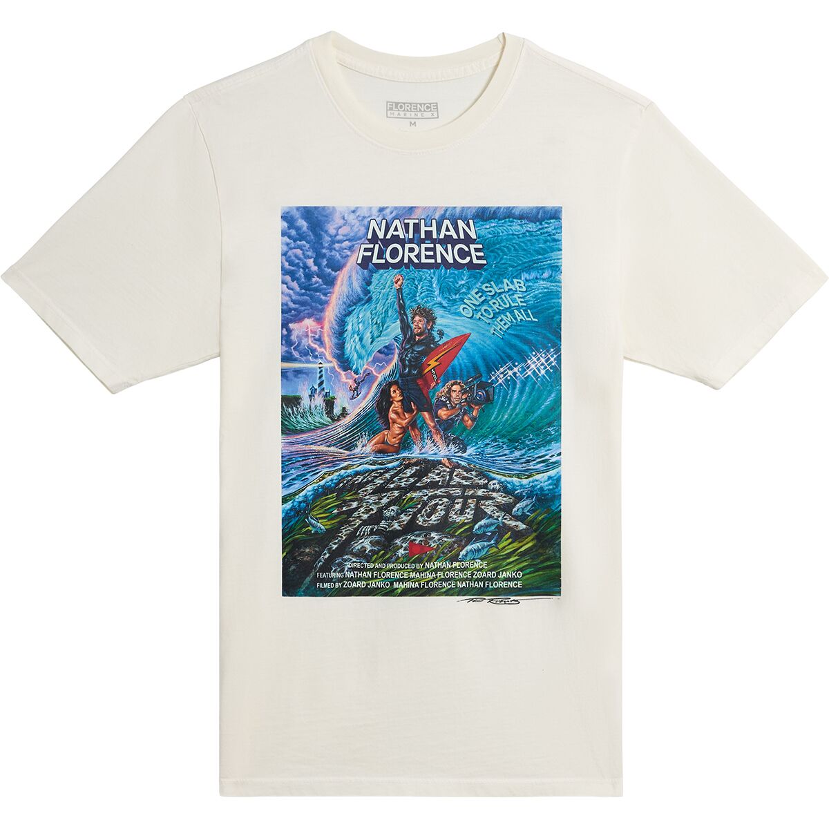 Florence Marine X Men's Slab Tour Poster T-Shirt in Off White - Size: Medium