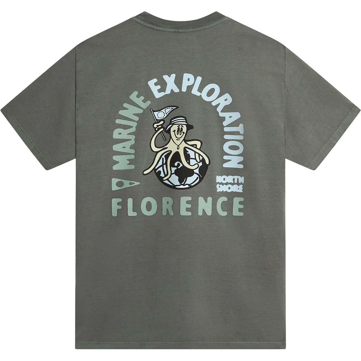 Florence Marine X Men's Explore The Earth T-Shirt in Dark Sage - Size: Small