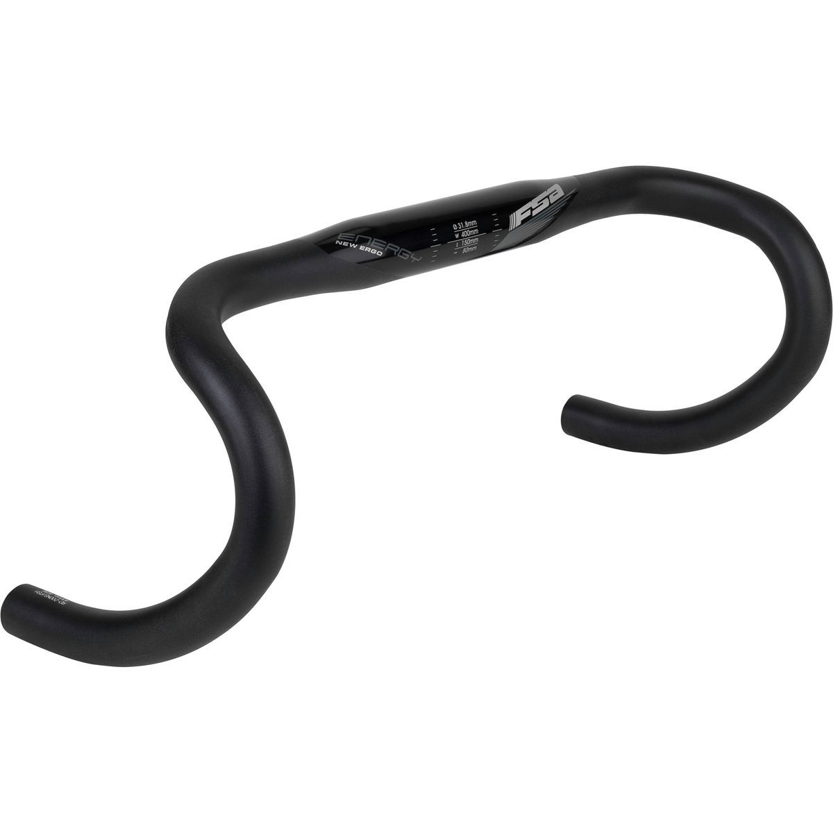 FSA Energy Road New Ergo Handlebar in Gray Graphics - Size: 40cm