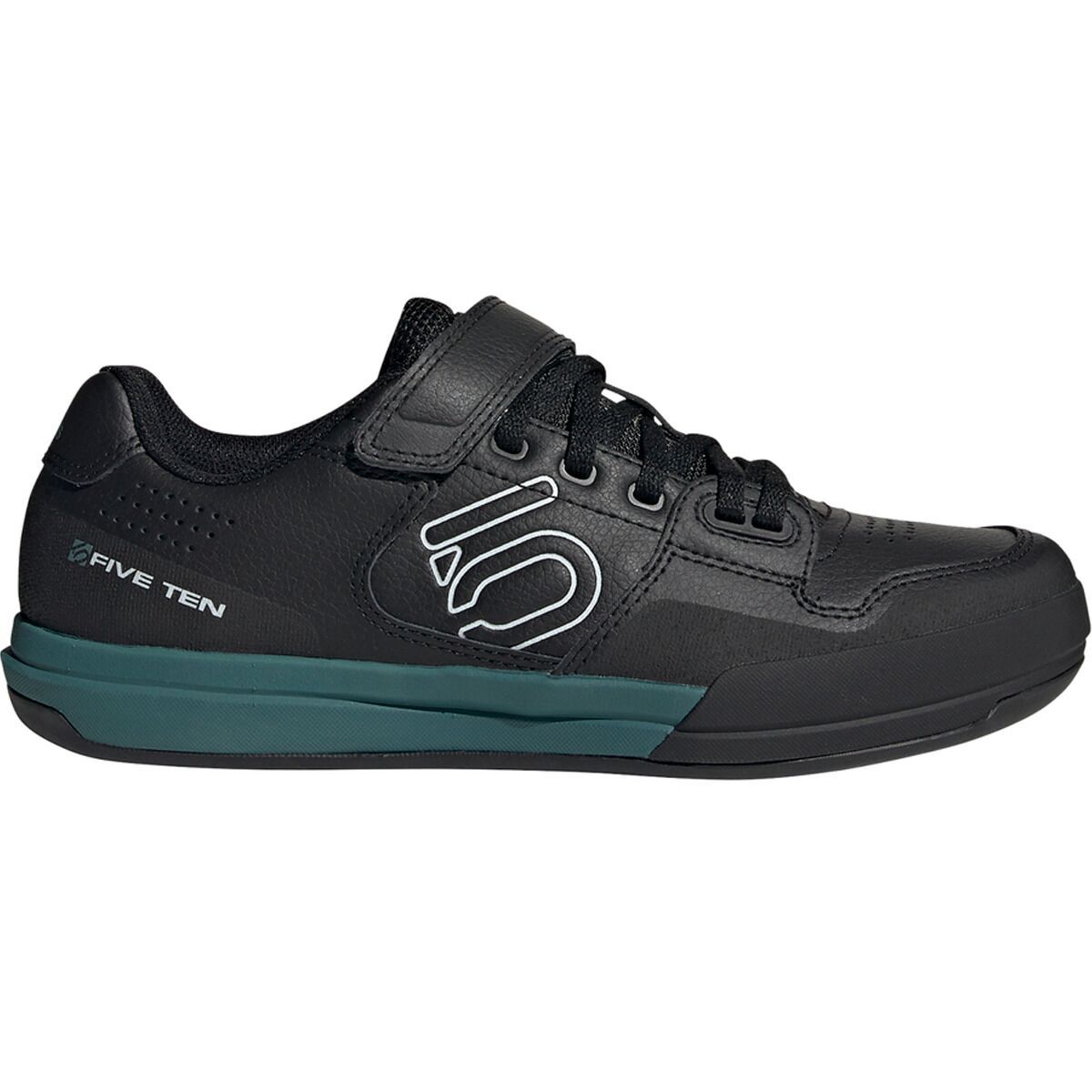 Five Ten Women's Hellcat Cycling Shoe in Core Black / Crystal White / Hazy Emerald - Size: 9.5