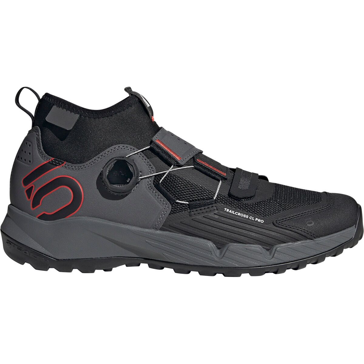 Five Ten Men's Trailcross Pro Clip-In Cycling Shoe in Grey Five / Core Black / Red - Size: 9