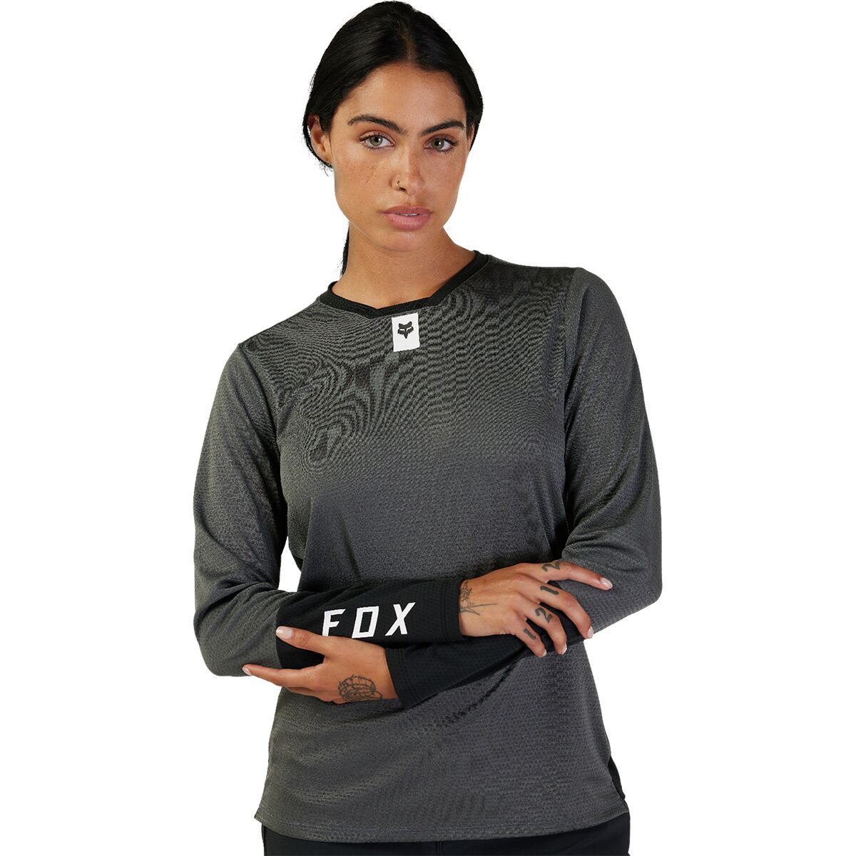 Fox Racing Women's Defend Long-Sleeve Jersey in Black Race - Size: Large