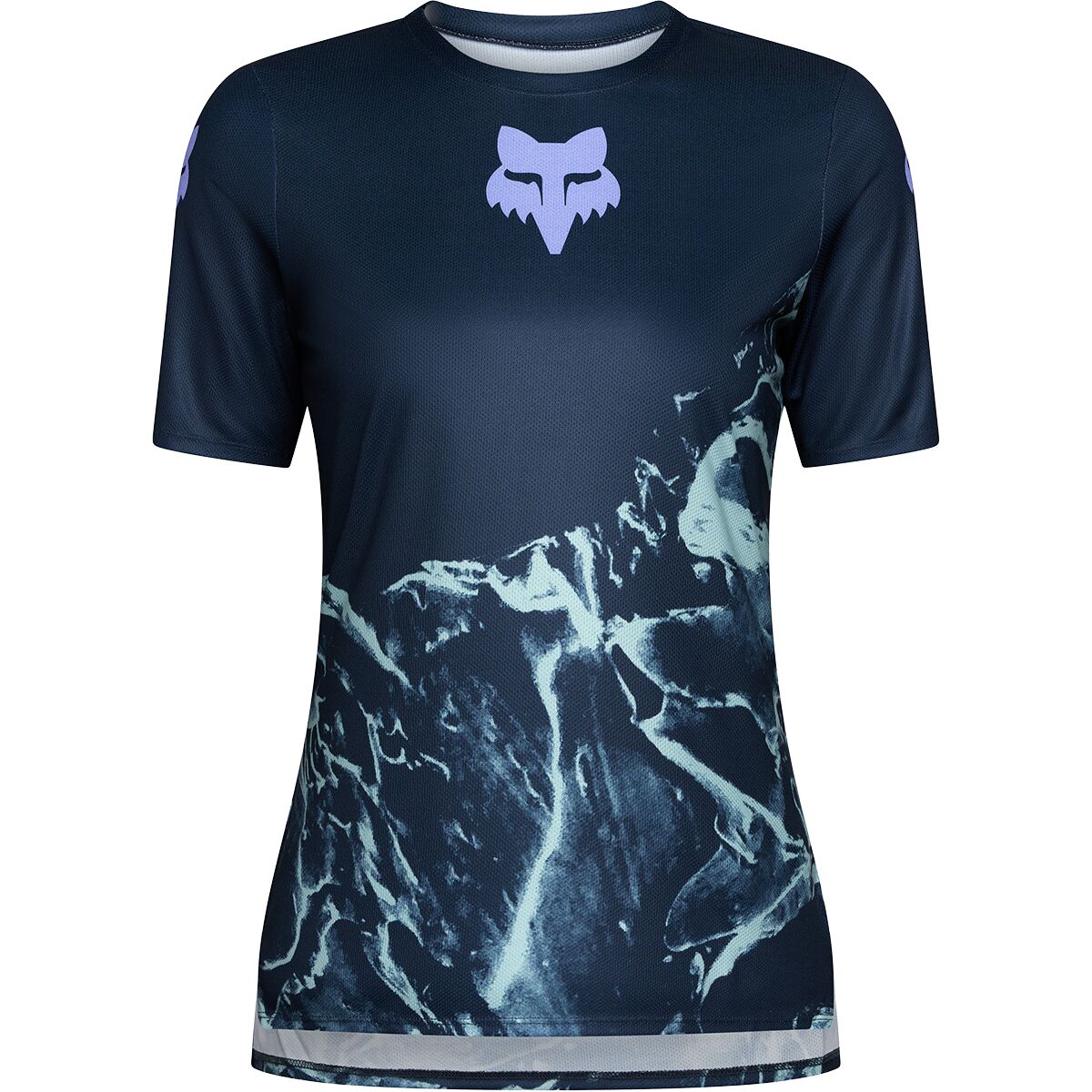 Fox Racing Fox Racing Women's Ranger Short-Sleeve Jersey in Arctic Blue Image Print - Size: Small - $45.46 at Steep and Cheap