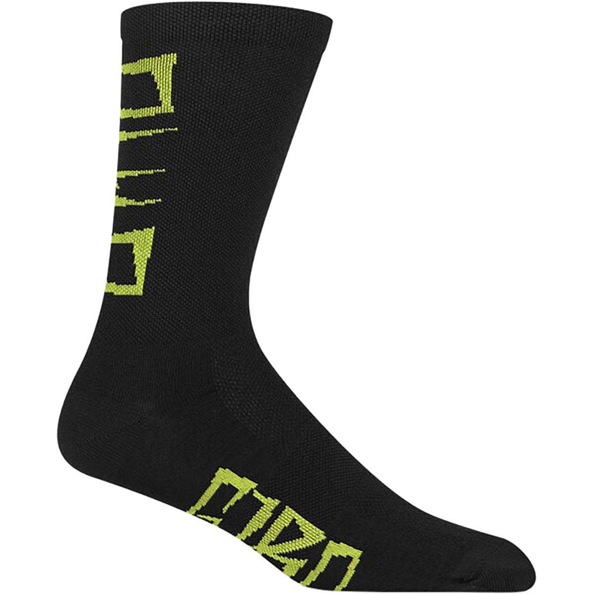 Giro New Road Merino Seasonal Wool Socks in Dark Shark / Spectra Yellow - Size: Medium