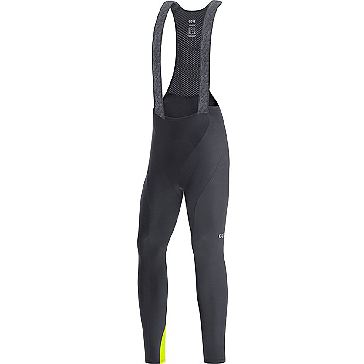 GOREWEAR Men's C3 Thermo Bib Tights+ in Black / Neon Yellow - Size: US XS/EU S