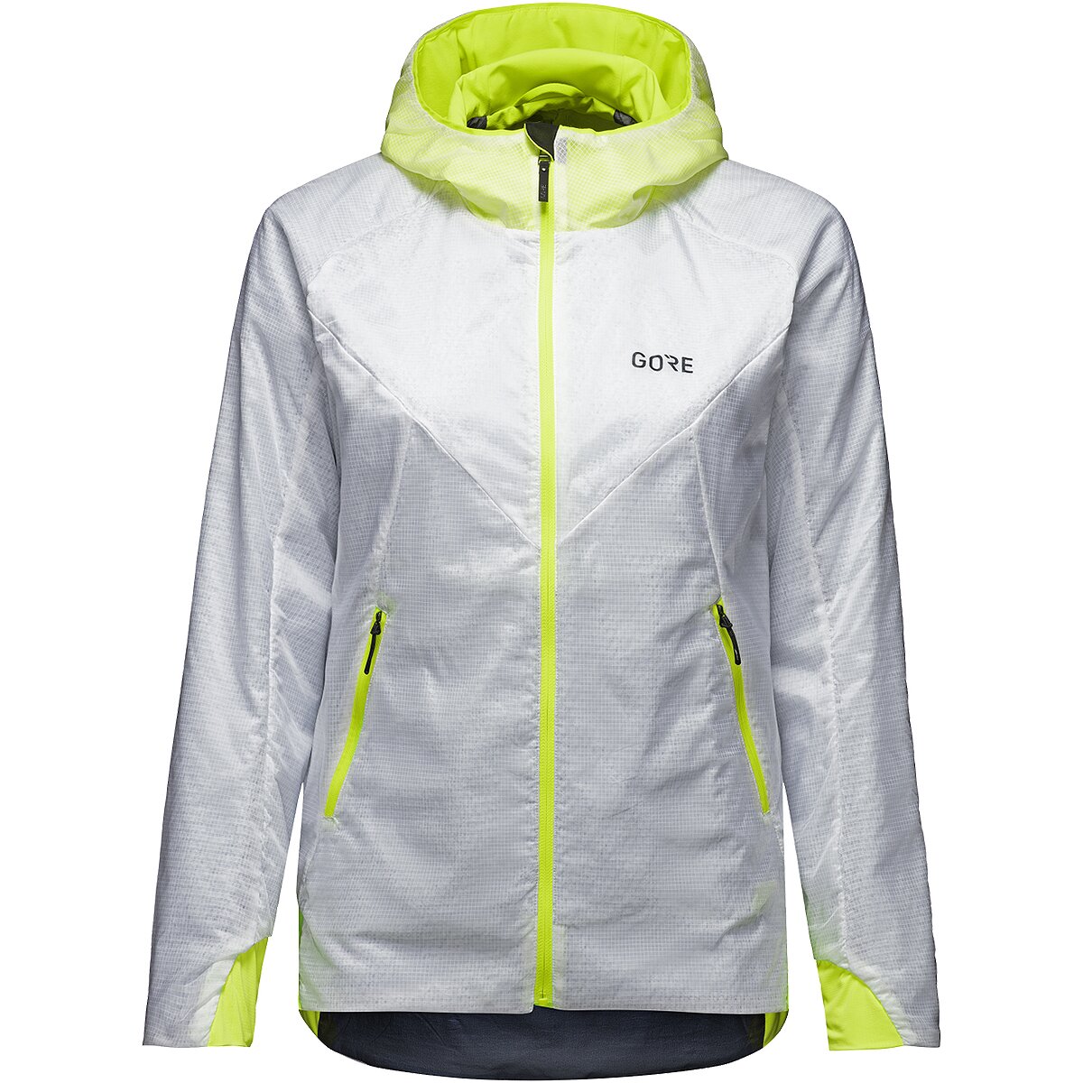 GOREWEAR GOREWEAR Women's R5 WINDSTOPPER Insulated Jacket in White / Neon Yellow - Size: M/8-10 - $196.00 at Steep and Cheap
