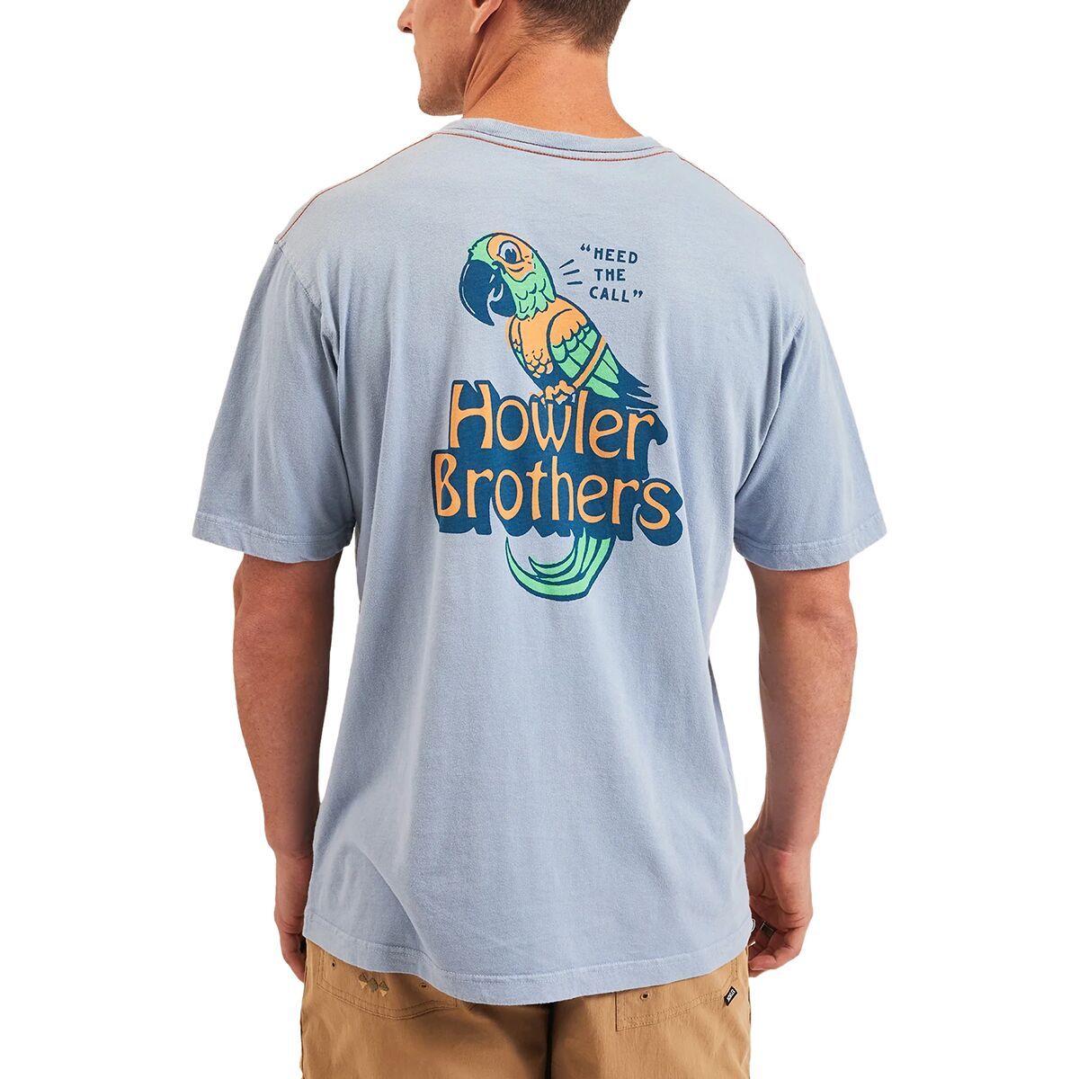 Howler Brothers Men's Cotton T-Shirt in Crab Idol / Coral - Size: Medium