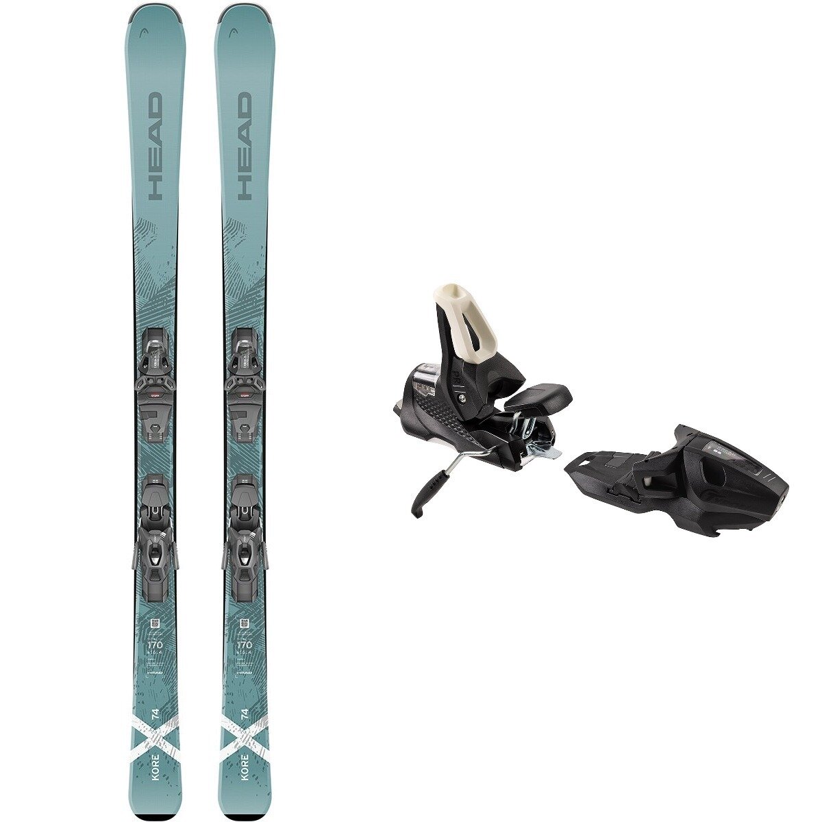 Head Usa Head USA KORE X 74 LYT-PR Ski + Pr 11 Binding in Bl / Wh,Black / White2024 - Size: 142cm/85mm - $536.25 at SteepandCheap.com