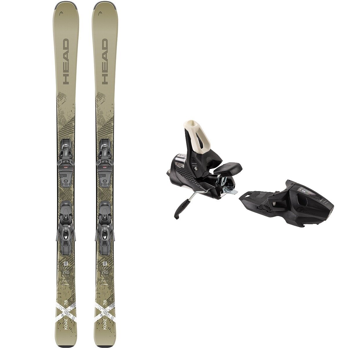 Head Usa Head USA KORE X 78 LYT-PR Ski + Pr 11 Binding in Bg / Wh,Black / White2024 - Size: 177cm/85mm - $649.35 at SteepandCheap.com
