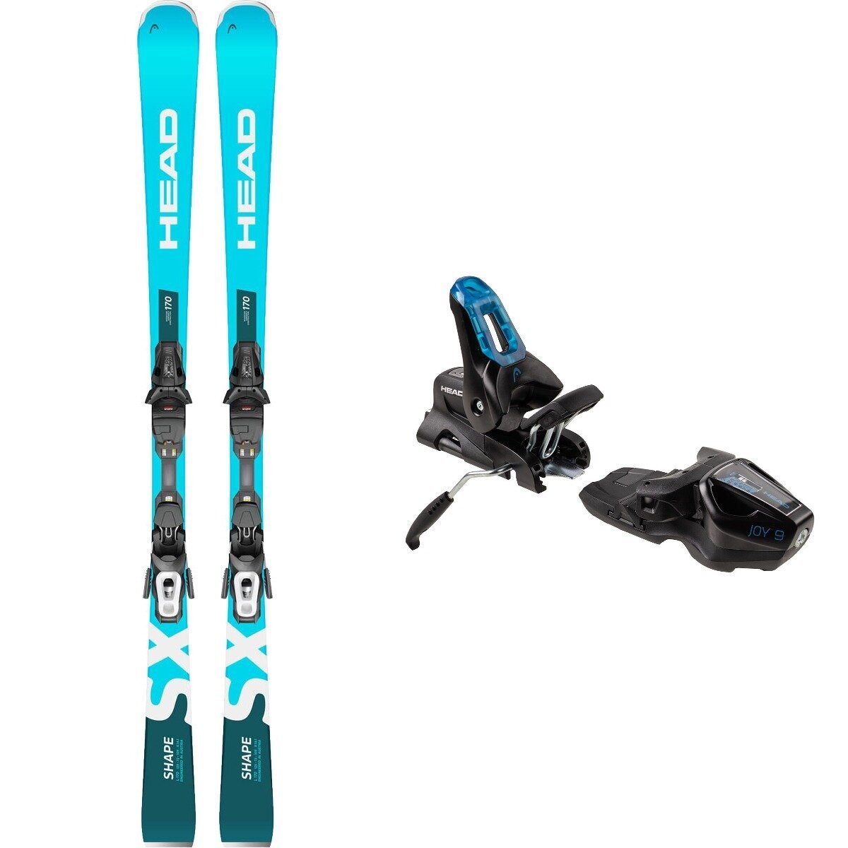 Head USA Shape SX Ski + Joy 9 Binding in Bl / Wh,Black / Blue